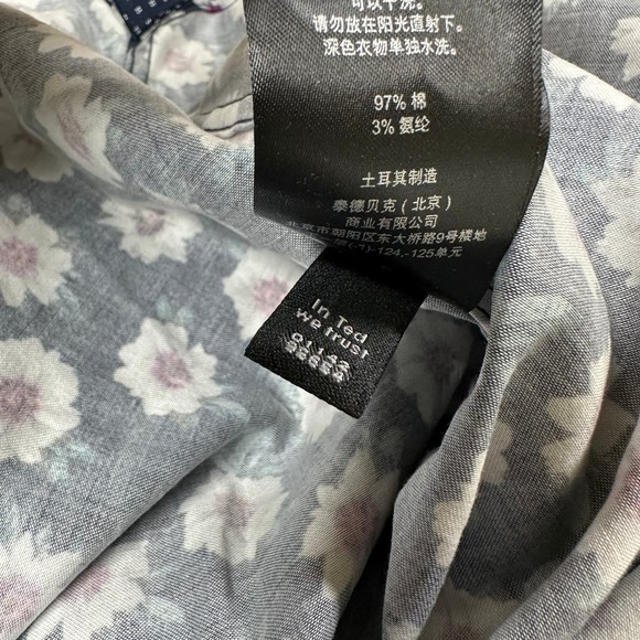 Ted Baker NWT Wewill Slim Fit Floral Button-Up Shirt Size 6 US XXL Chest 44-46 - Picture 10 of 12